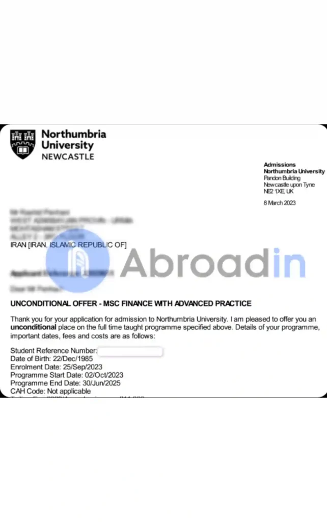 اقتصاد، Northumbria University انگلستان