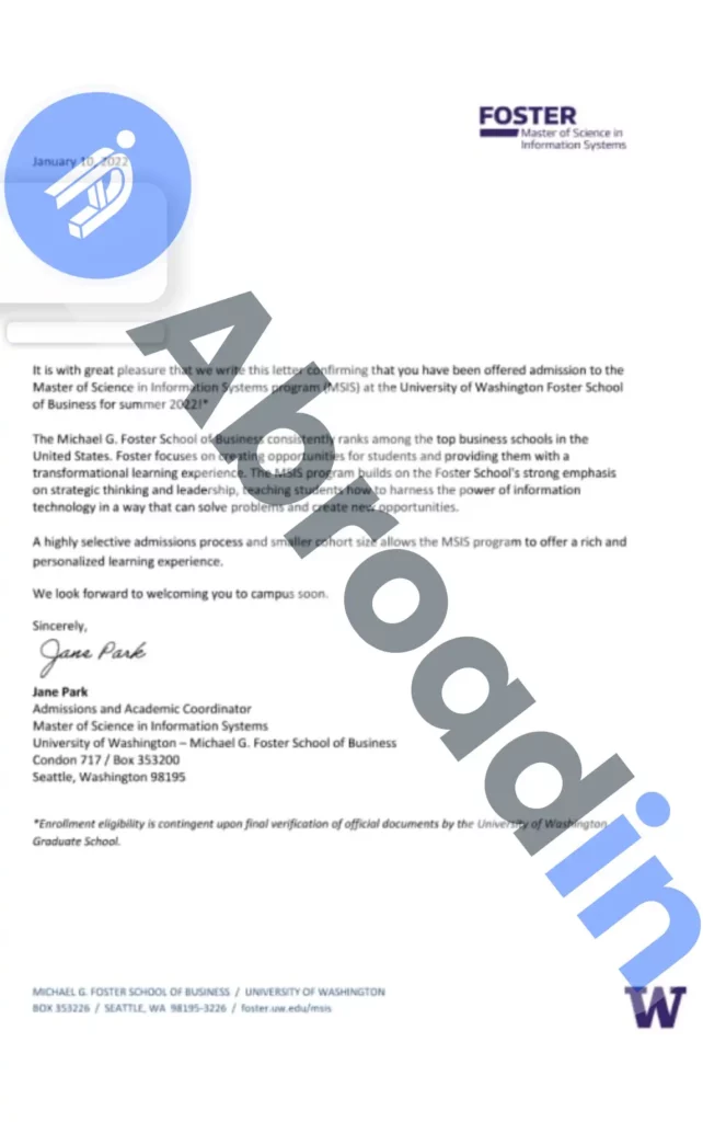 مهندسی اطلاعات، Foster School of Business آمریکا