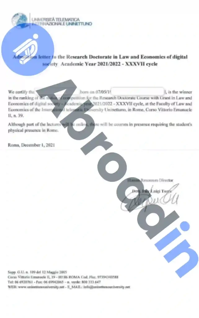 حقوق و اقتصاد، Telematic University UNINETTUNO ایتالیا